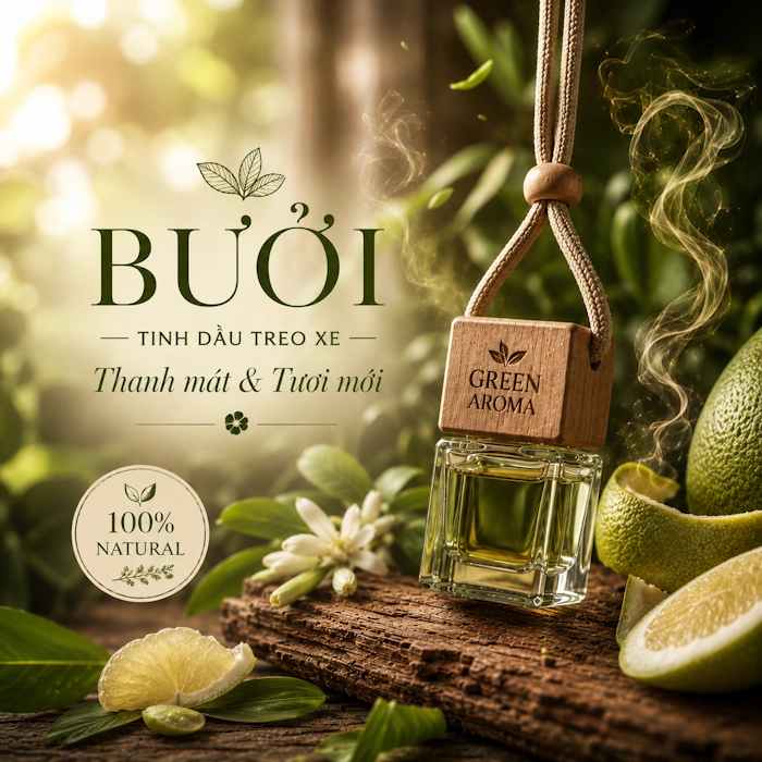 Tinh Dầu Treo Xe Ô Tô Hương Bưởi – Green Aroma: Tươi Mát, Tỉnh Táo Mọi Hành Trình