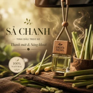 Tinh Dầu Treo Xe Ô Tô Hương Sả Chanh Green Aroma – Tươi Mát, Khử Mùi & Xua Muỗi Hiệu Quả